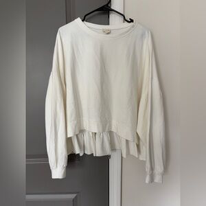 Ruffle Crop Long Sleeve Top